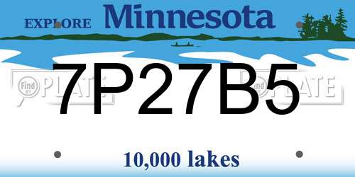 7P27B5 Minnesota License Plate