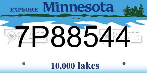 7P88544 Minnesota License Plate