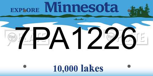7PA1226 Minnesota License Plate