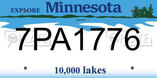 7PA1776 Minnesota License Plate