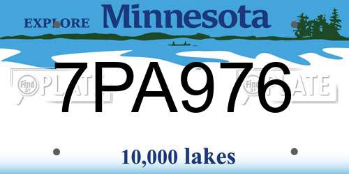 7PA976 Minnesota License Plate