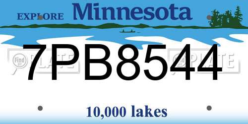 7PB8544 Minnesota License Plate