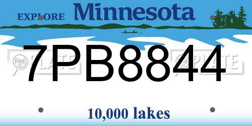 7PB8844 Minnesota License Plate