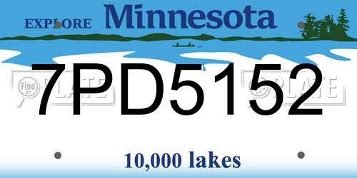 7PD5152 Minnesota License Plate