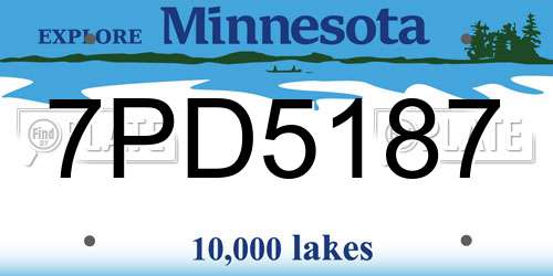 7PD5187 Minnesota License Plate
