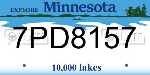 7PD8157 Minnesota License Plate
