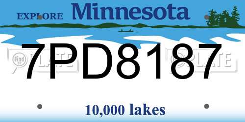 7PD8187 Minnesota License Plate