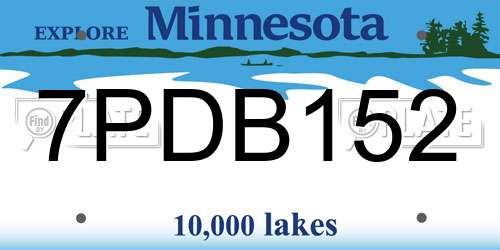 7PDB152 Minnesota License Plate