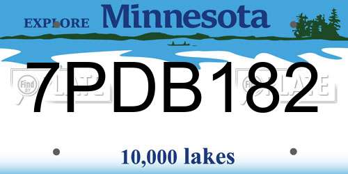 7PDB182 Minnesota License Plate