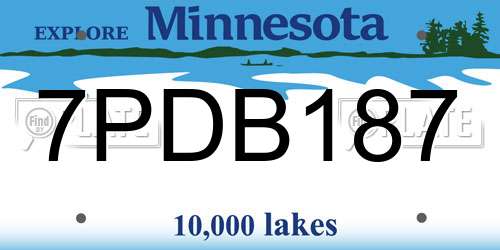 7PDB187 Minnesota License Plate