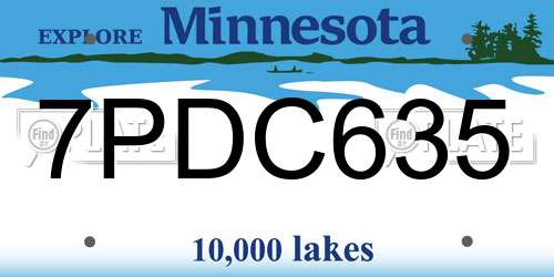 7PDC635 Minnesota License Plate