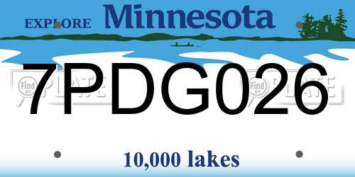 7PDG026 Minnesota License Plate