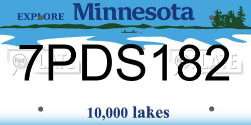 7PDS182 Minnesota License Plate