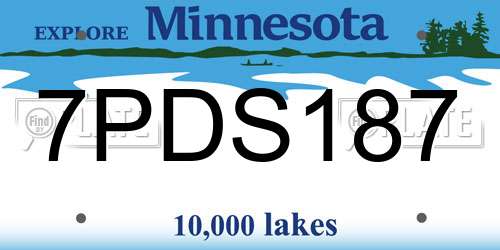 7PDS187 Minnesota License Plate
