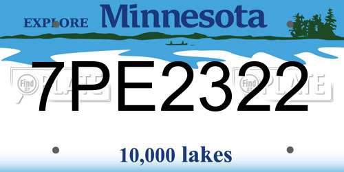 7PE2322 Minnesota License Plate