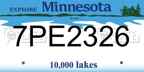 7PE2326 Minnesota License Plate