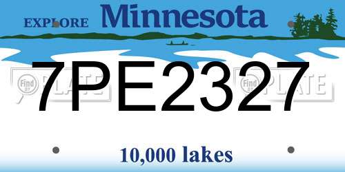 7PE2327 Minnesota License Plate