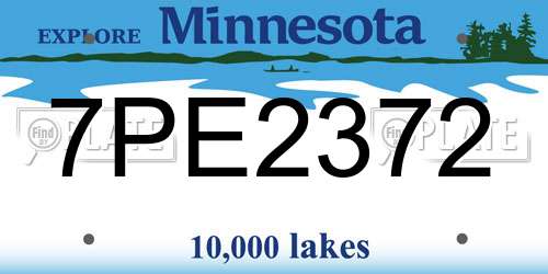 7PE2372 Minnesota License Plate