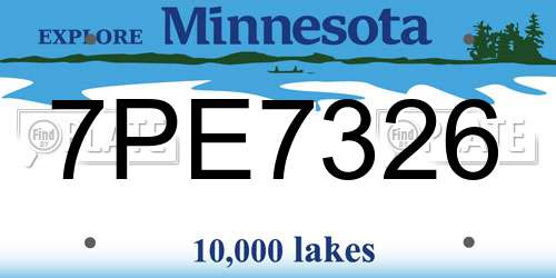 7PE7326 Minnesota License Plate