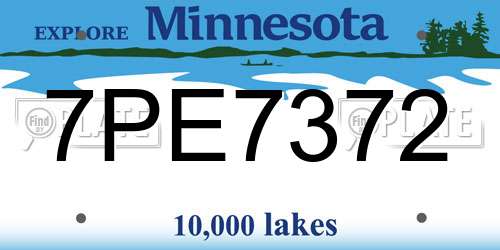 7PE7372 Minnesota License Plate