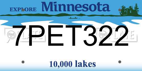 7PET322 Minnesota License Plate