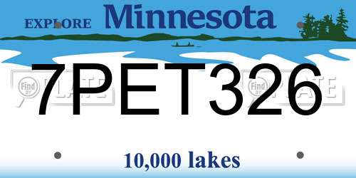 7PET326 Minnesota License Plate