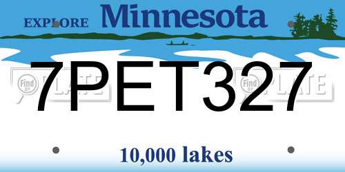 7PET327 Minnesota License Plate
