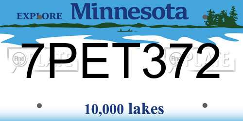 7PET372 Minnesota License Plate