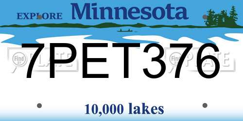 7PET376 Minnesota License Plate