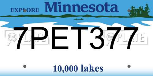 7PET377 Minnesota License Plate