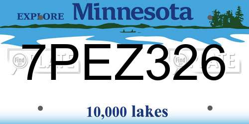7PEZ326 Minnesota License Plate
