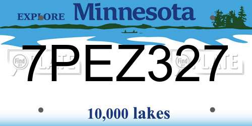 7PEZ327 Minnesota License Plate