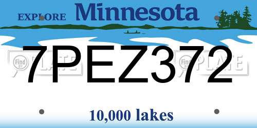 7PEZ372 Minnesota License Plate