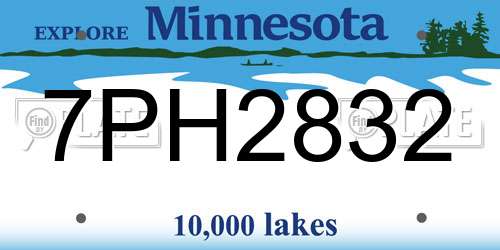 7PH2832 Minnesota License Plate