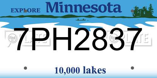 7PH2837 Minnesota License Plate