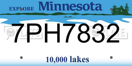 7PH7832 Minnesota License Plate