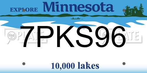 7PKS96 Minnesota License Plate
