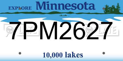 7PM2627 Minnesota License Plate