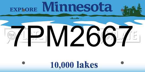 7PM2667 Minnesota License Plate