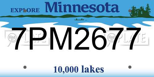 7PM2677 Minnesota License Plate