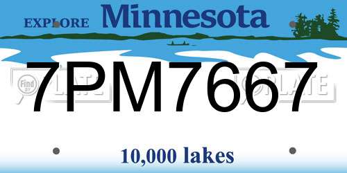 7PM7667 Minnesota License Plate