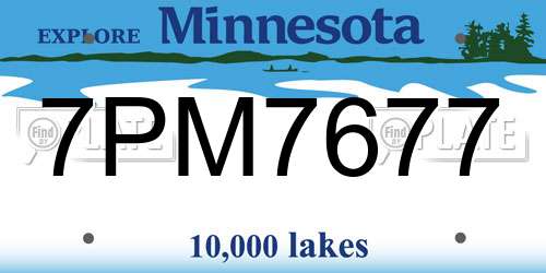 7PM7677 Minnesota License Plate