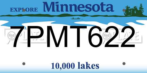 7PMT622 Minnesota License Plate