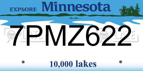 7PMZ622 Minnesota License Plate