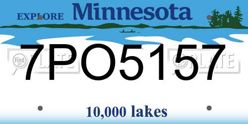 7PO5157 Minnesota License Plate