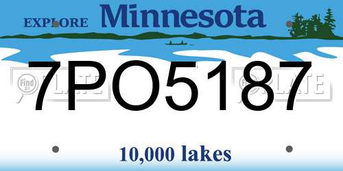 7PO5187 Minnesota License Plate