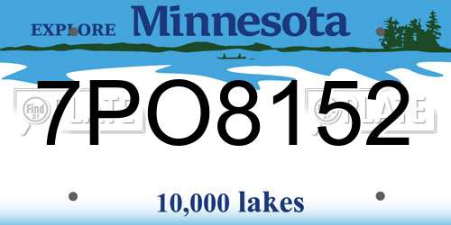 7PO8152 Minnesota License Plate