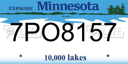 7PO8157 Minnesota License Plate