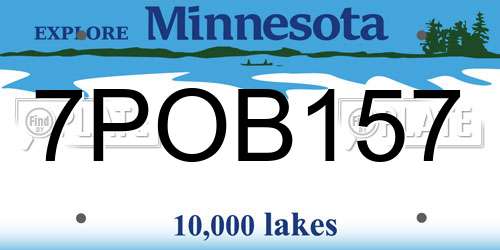 7POB157 Minnesota License Plate