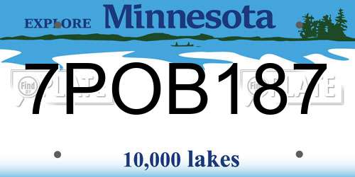 7POB187 Minnesota License Plate